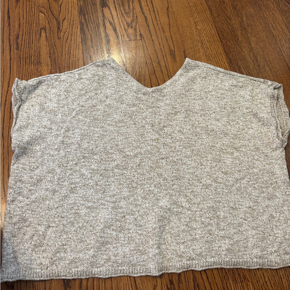 Madewell Beige Knit V-Neck Sweater